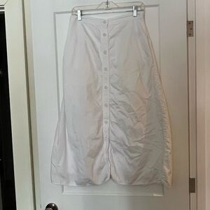 Gap Button Front Midi A-Line Skirt White 8-10